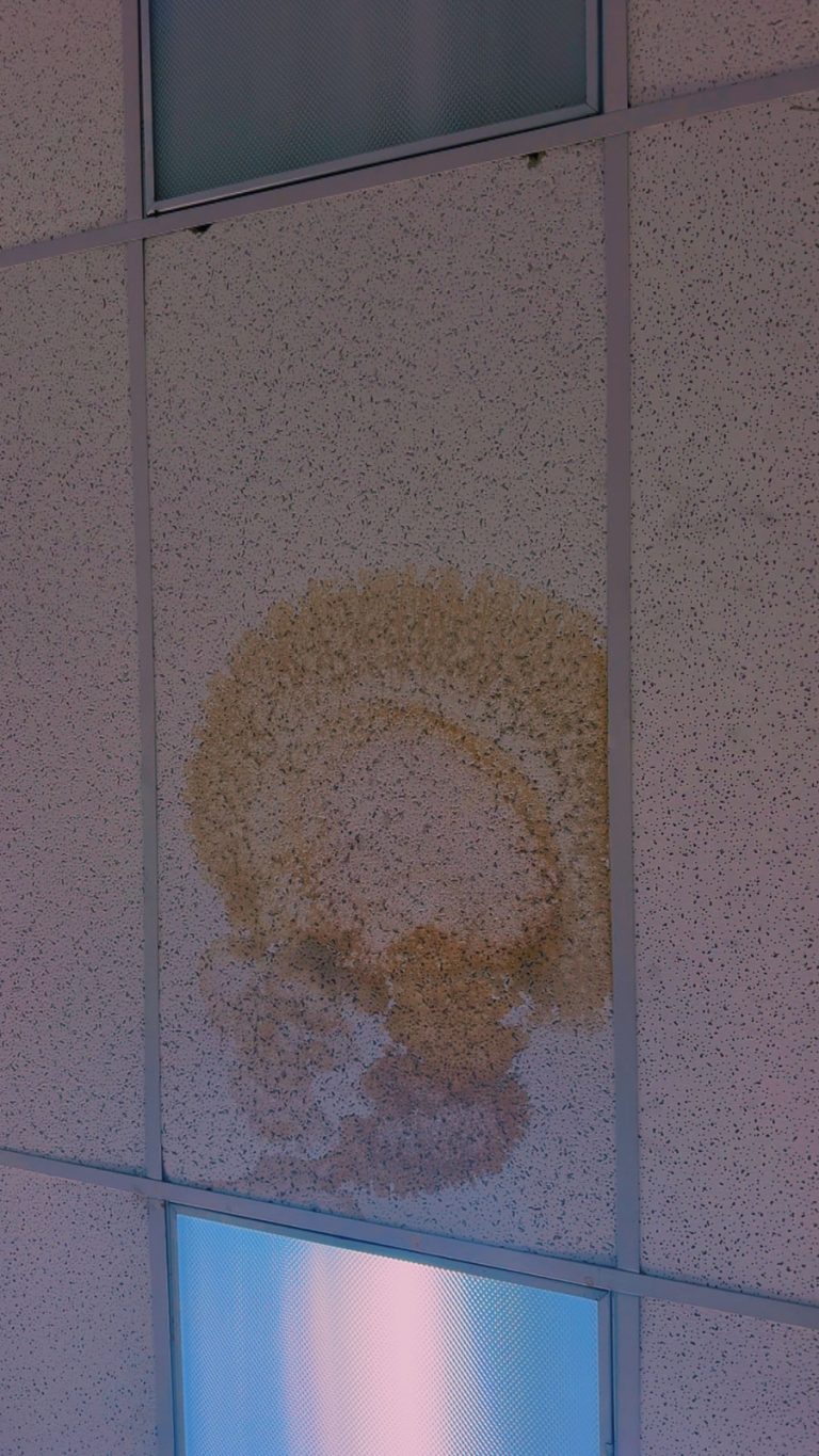 The ceiling in the classroom are deterating from continious leaks