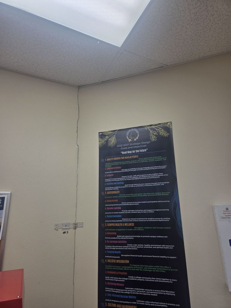 The wallin the Computer Lab cracked